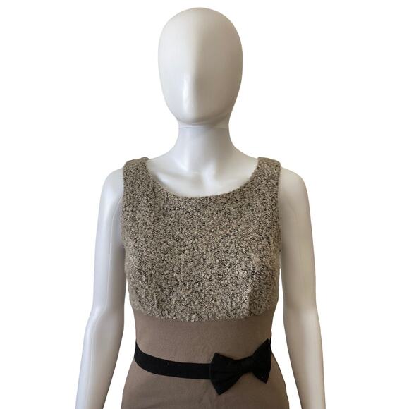 $5 SALE MUST GO Bailey 44 Womens Bow Waist Sleeveless Dress Beige Black Size S - Picture 2 of 7